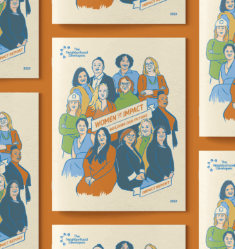 Colorful illustrated cover designs for TND's 2023 Annual Report