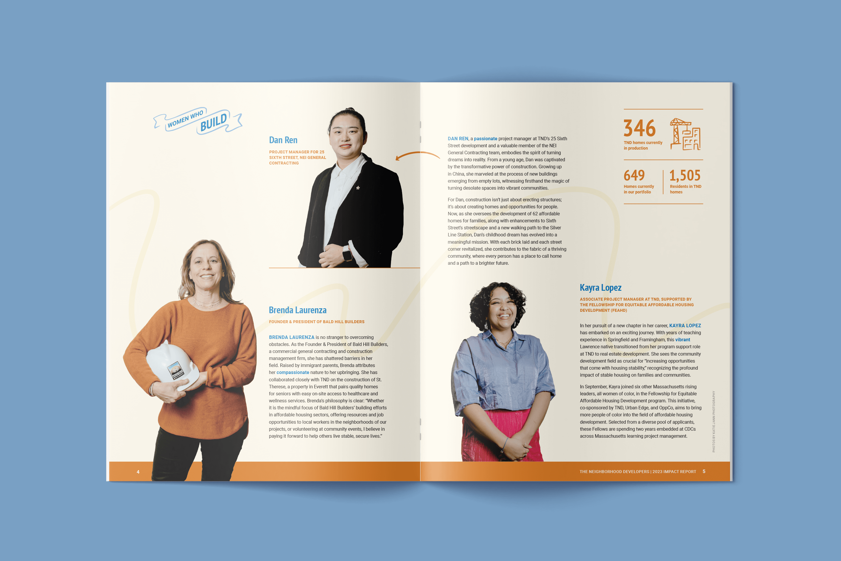 The second spread of TND's 2023 Impact report