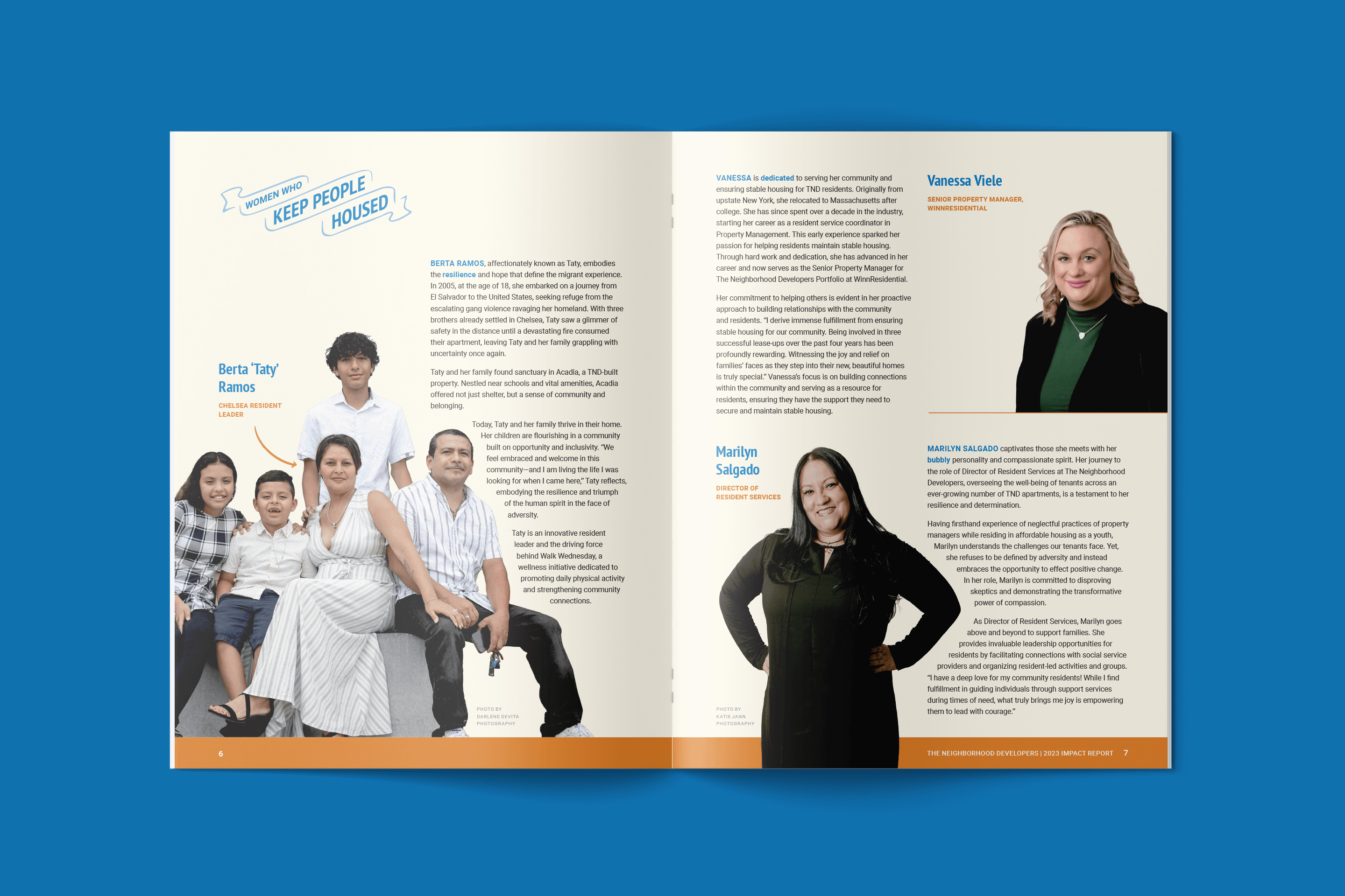 The third spread of TND's 2023 Impact report